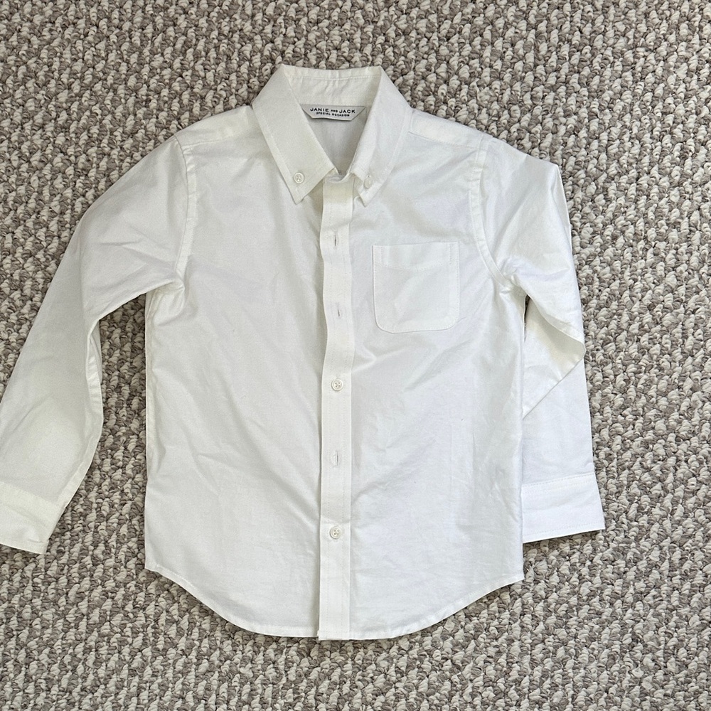 Janie and Jack White Button Down Shirt